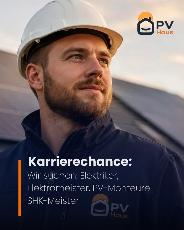 Elektriker, Elektromeister und PV-Monteure bei der Montage von Photovoltaikanlagen – Karriere bei PV HAUS